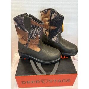 Deer Stags Tour Boots Unisex Kids Camouflage Waterproof HTEC Thinsulate Zipper